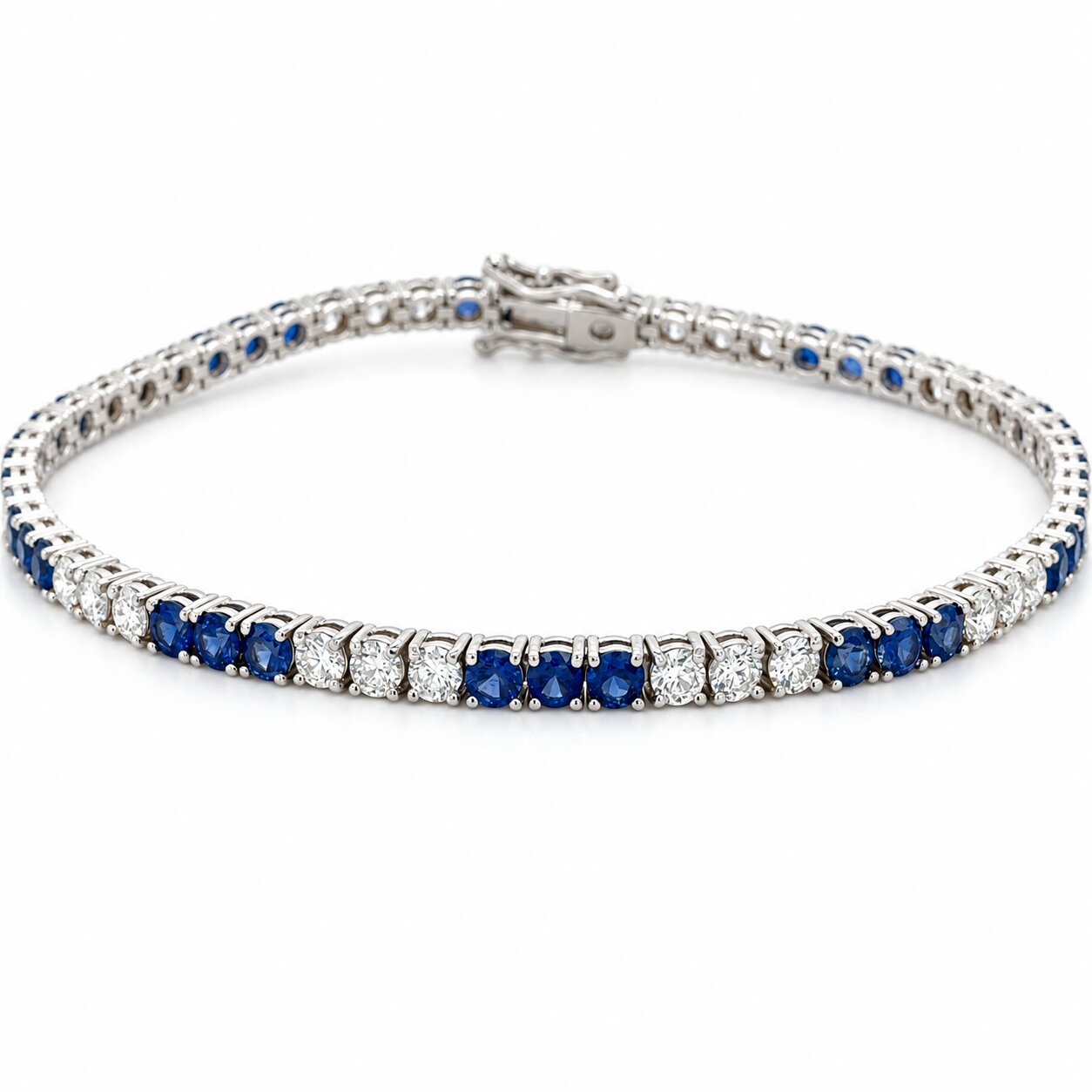View 14 Kt Sapphire and Diamond Bracelet