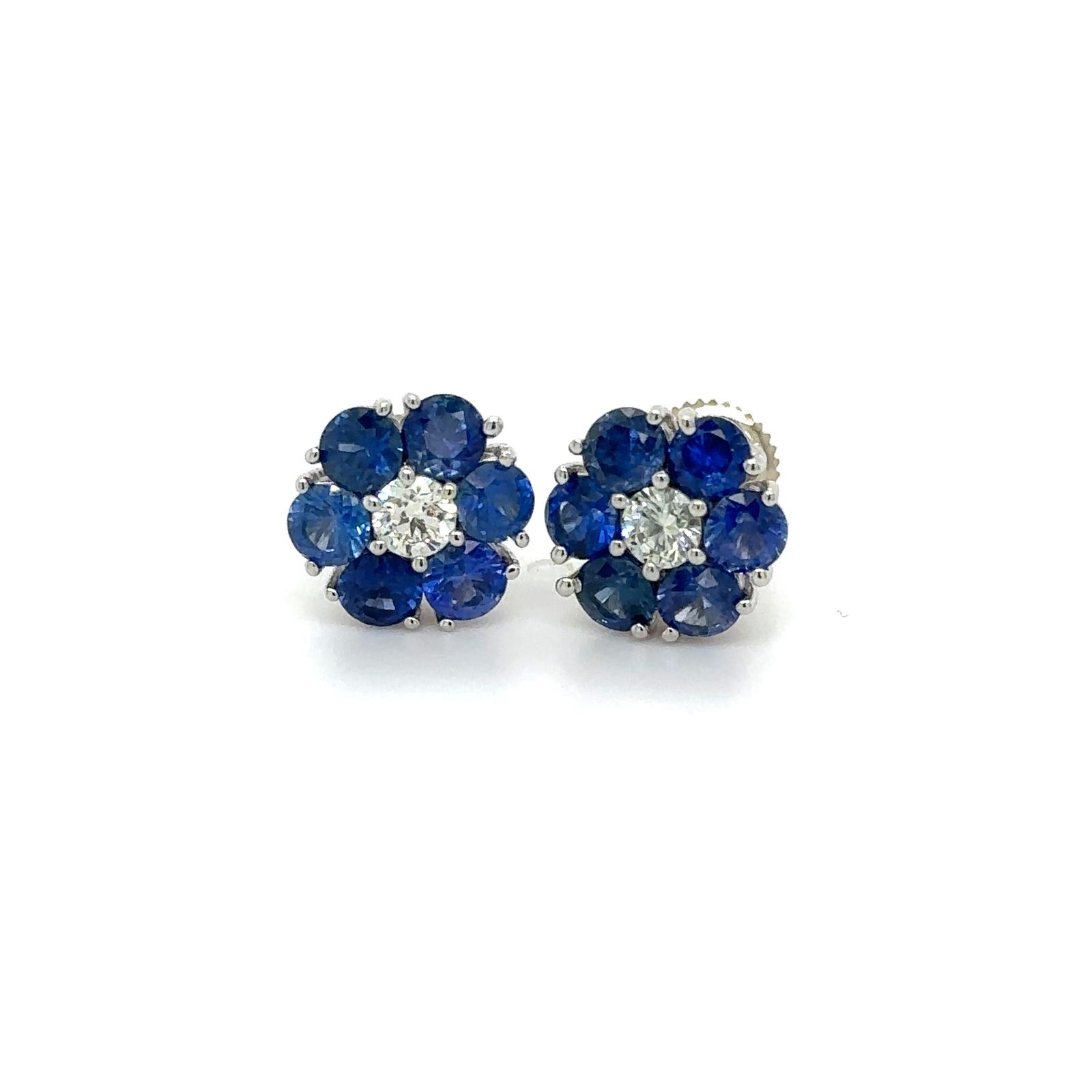 View 14 Kt Sapphire and Diamond Earrings