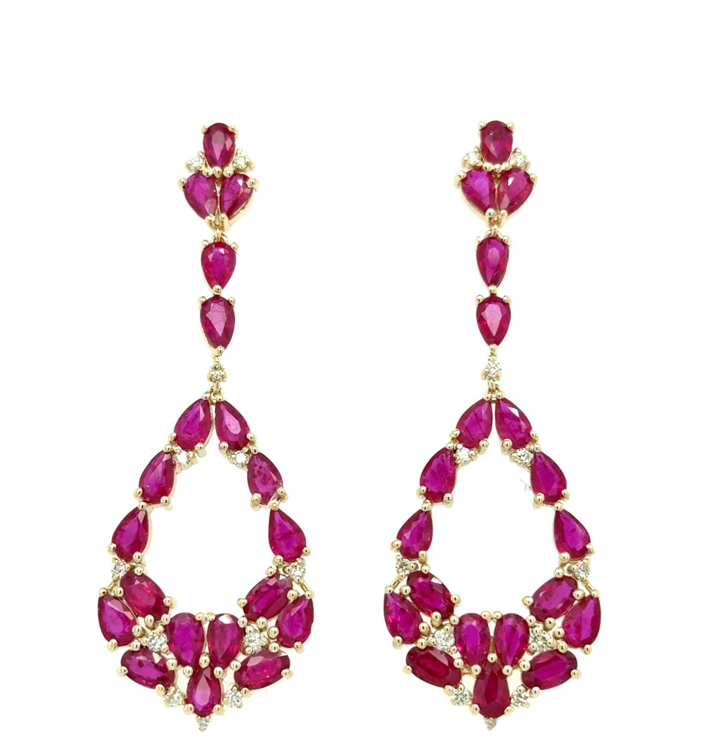 View 14 Kt Ruby and Diamond Earrings