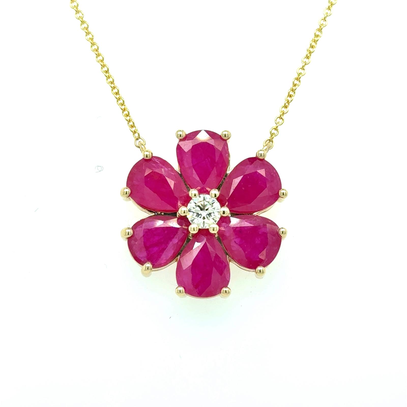 View 14Kt Ruby and Diamond Pendant